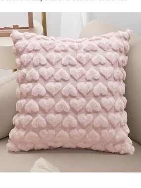 Heart Texture Throw Pillow Cover- Blush Pink - Set of 2